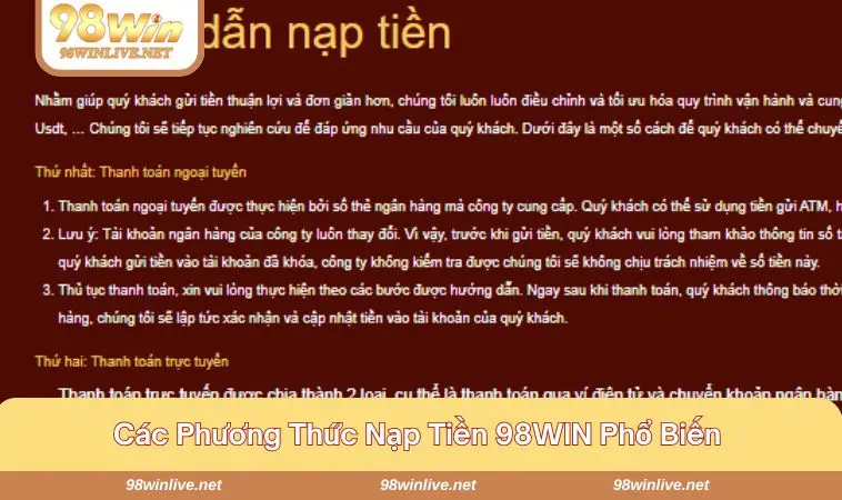 Phương thức giao dịch phổ biến - lựa chọn đa dạng và tiện lợi